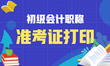 青海2020初级会计准考证打印入口